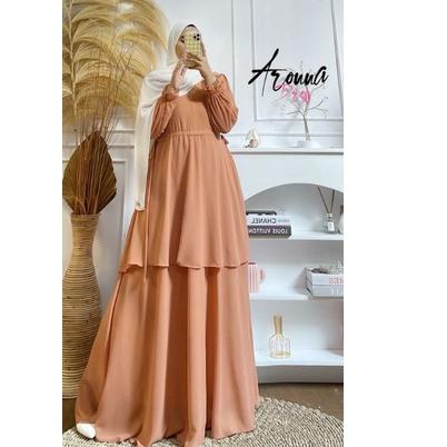 Terlaris Gamis Polos Arrona Dress/Gamis Arona Drees Bahan Ceruty Baby Doll ,Fajar collection