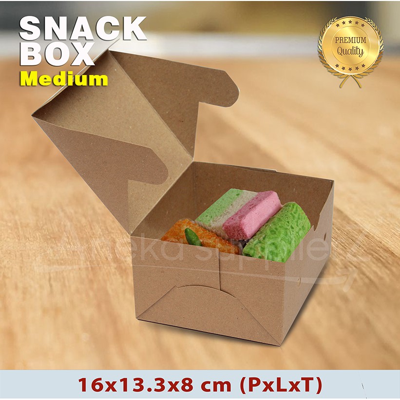

Snack Box M | Kraft Coklat Eco - Kotak Dus Makanan (50 PCS)