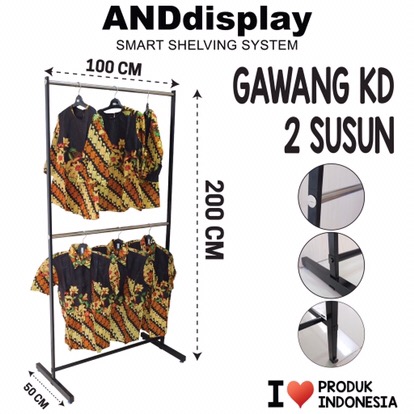 Gawangan Baju Kd 2 Susun T.200cm