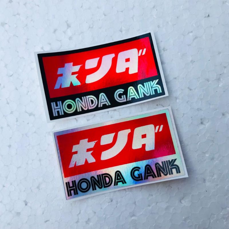 Stiker Honda Gank Bahan Hologram Laminasi Glossy Anti Air