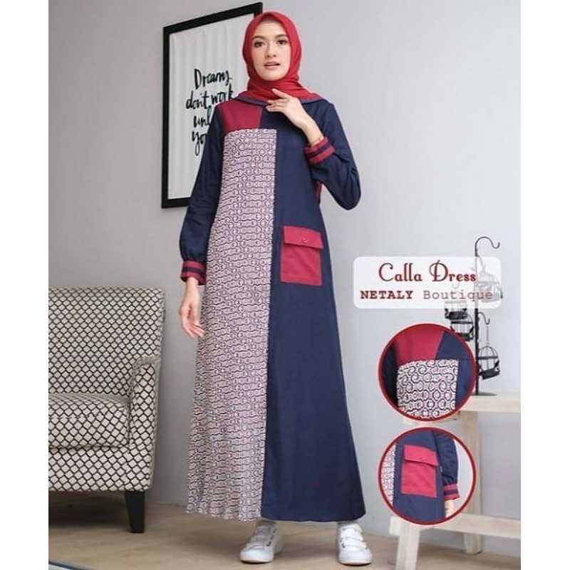 GAMIS CALLA by NETALY BOUTIQUE DRESS SYARI CANTIK IBUINDUNG