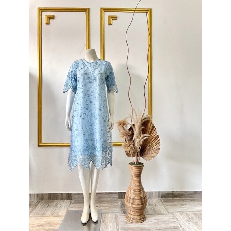 DRESS PENDEK BROKAT TILE S - 5L JUMBO