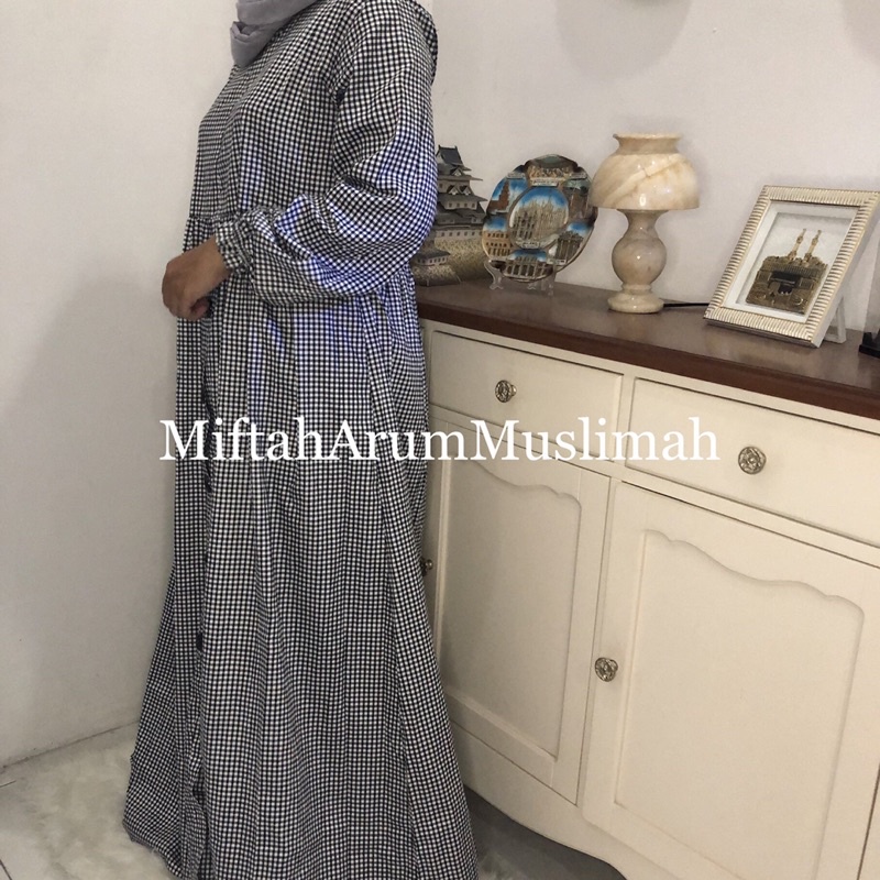 Gamis Katun Jepang motif kotak