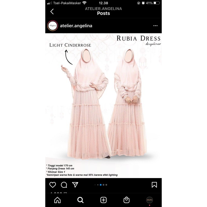 PRELOVED DRESS ONLY RUBIA DRESS ATELIER ANGELINA LIGHT CINDERROSE size 1