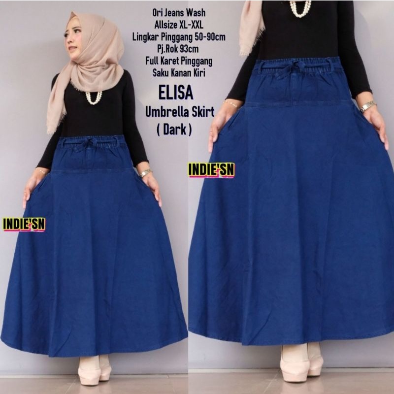 ROK JEANS PANJANG WANITA MODEL BARU BAWAHAN PEREMPUAN KEKINIAN  WANITA DEWASA  JEANS TERMURAH TERBAR