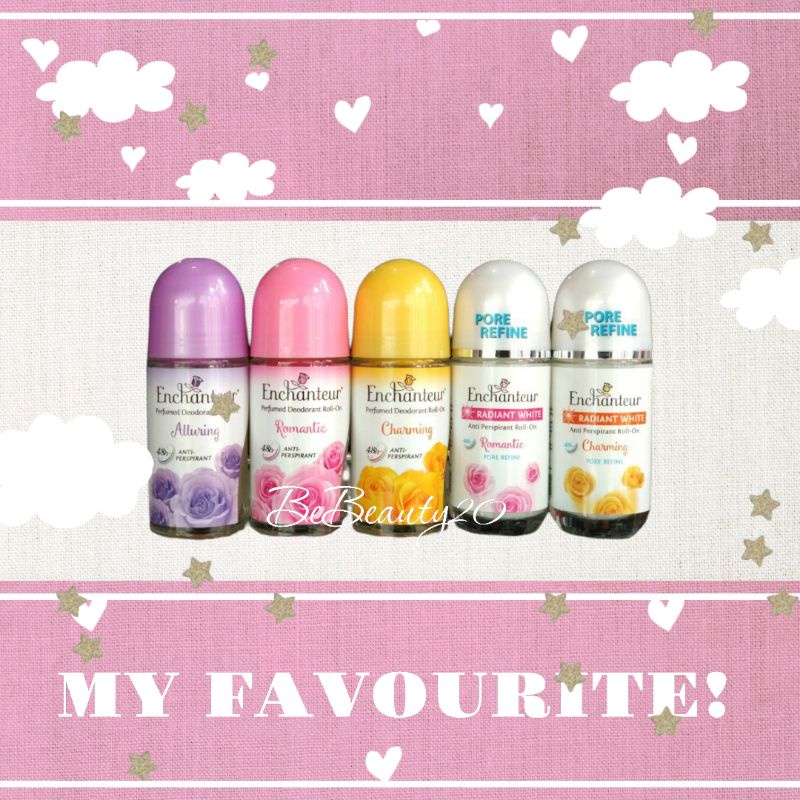 ENCHANTEUR Deodorant Roll On Anti Perspirant Radiant Whitening