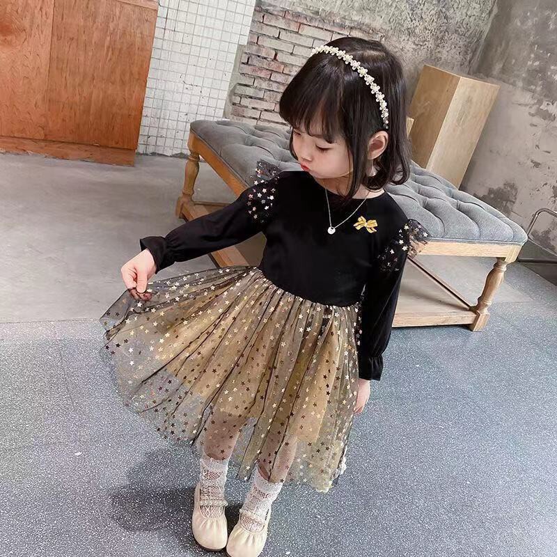 [PRINCESS KESLI] 0-7Tahun Gaun Pesta Anak perempuan Dress anak dress bayi Rok anak  Lengan Panjan blinblin