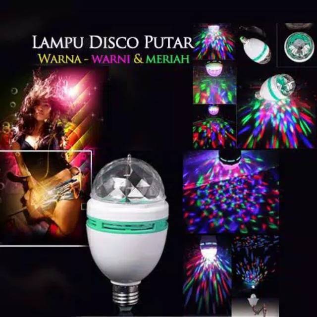 Lampu hias led disko disco putar merk emico evatech warna Lampu hias led disko disco putar merk emico evatech warna