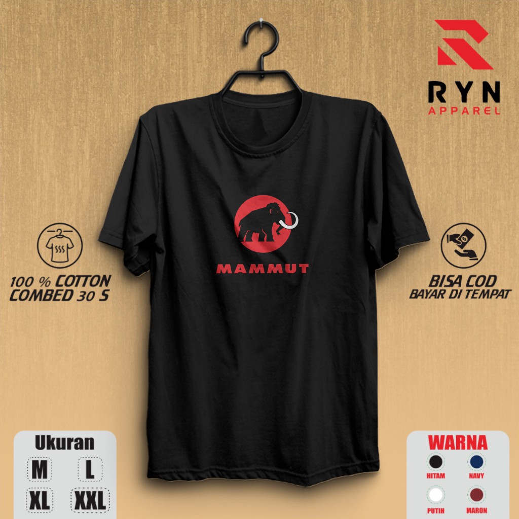 Kaos Outdoor Mammut Pakaian Gunung Kaus Pendaki pria wanita Baju Distro Keren murah tumbrl tee