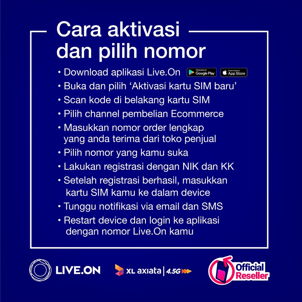 Kartu Perdana Live On XL Power Go 20GB (30 hari) + 5 GB Free Ongkir