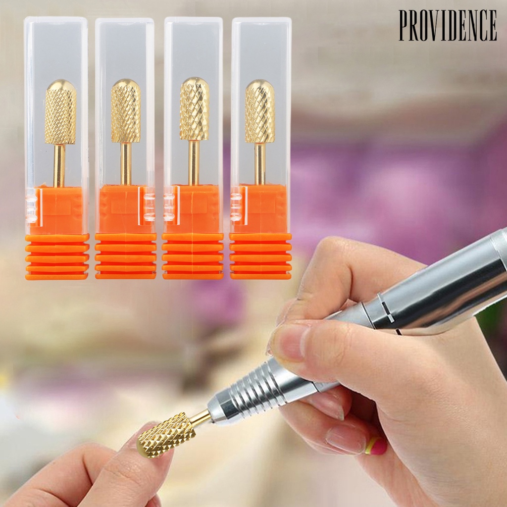 Providence 4pcs / Set Mata Bor Kikir Kuku Bahan Tungsten Steel Untuk Manicure / Nail Art Wanita