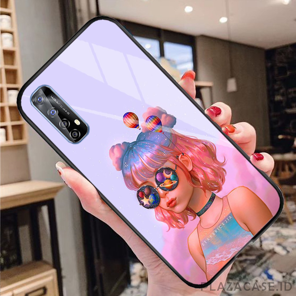 Girls Softcase Glass [K69] for REALME 7 Y20 A53 RENO 4F REDMI 9C C17 RENO 4 REALME 7i Y50 A73