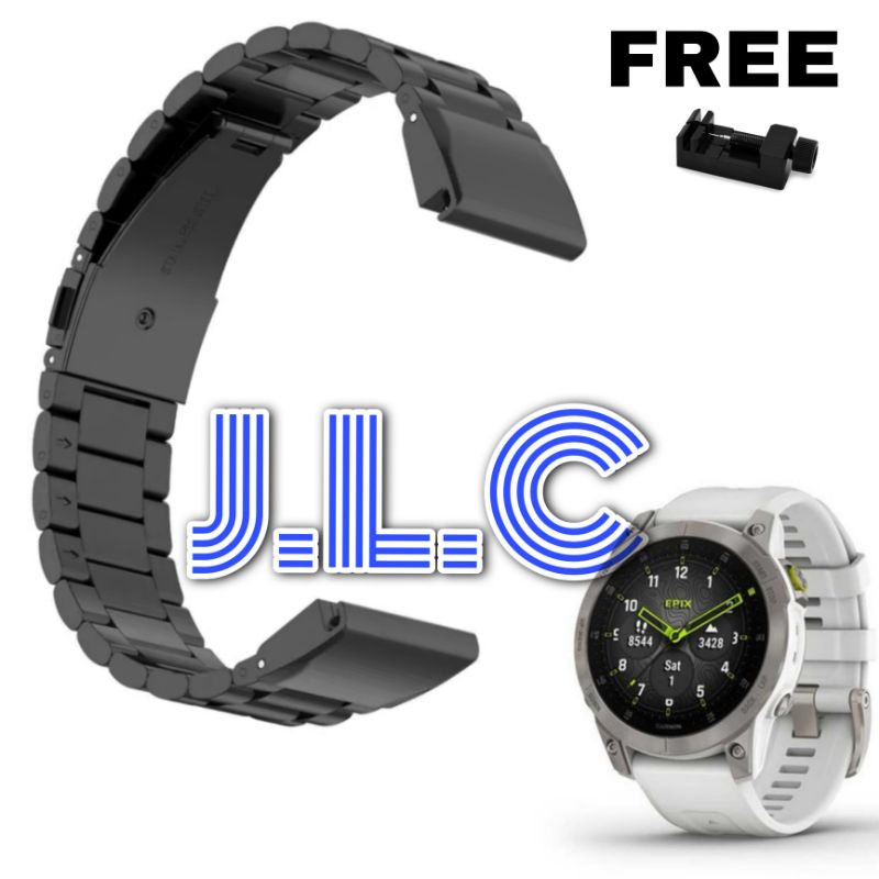 Strap Stainless Steel Quick Fit Easy Watch Band Tali Jam Tangan Garmin Epix 2 Gen Pro 47mm Acc Smart