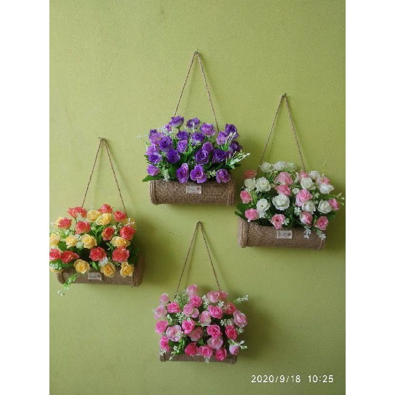 bunga gantung pot tali goni