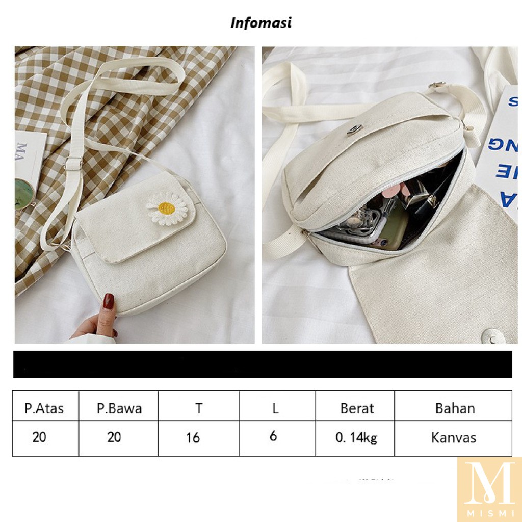 Mismi Flower Bag Tas Selempang Wanita Sling Bag Casual Perempuan Bunga Korea - 1I-6