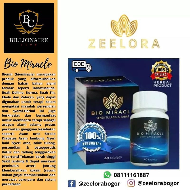 DIJAMIN ORIGINAL BIOMIRACLE ZEELORA OBAT HERBAL TERBAIK UNTUK SENDI DAN TULANG