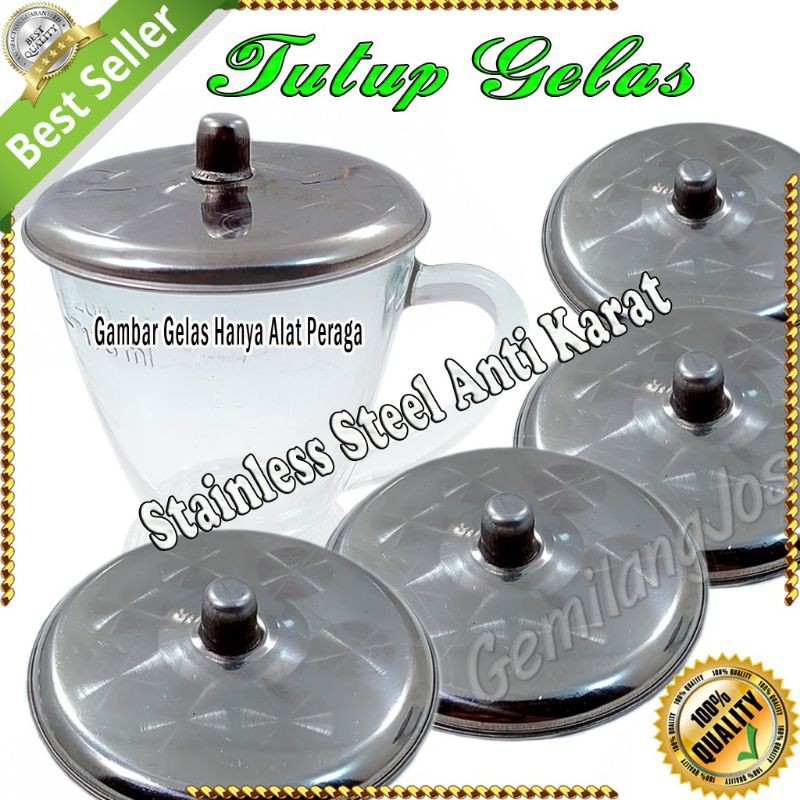 Jual Tutup Gelas Stainless Set Isi 12 Pcs Anti Karat Tutup Cangkir Mug Diameter 8 9 10 Cm 5911