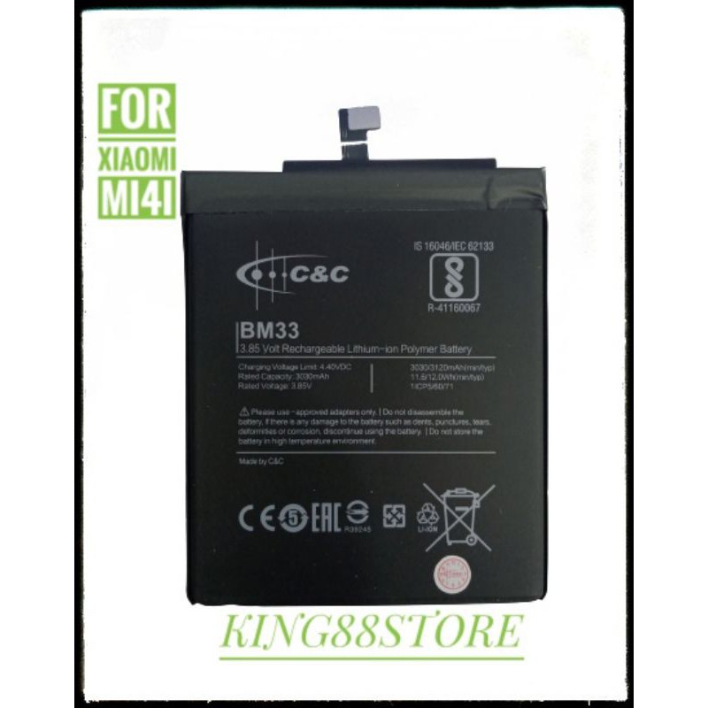 BATTERY BATTERAI BATRE ORIGINAL MERK C&amp;C FOR XIAOMI MI4I BM33