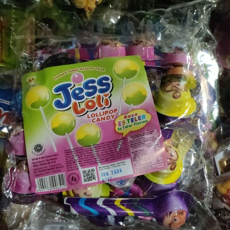 jess loli lollipop permen keras rasa es teler
