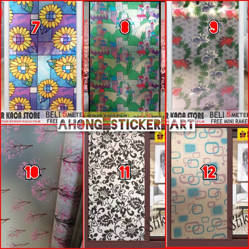 Sticker kaca/dekorasi rumah/sticker kaca film/sticker rumah/sticker motif/wallstiker