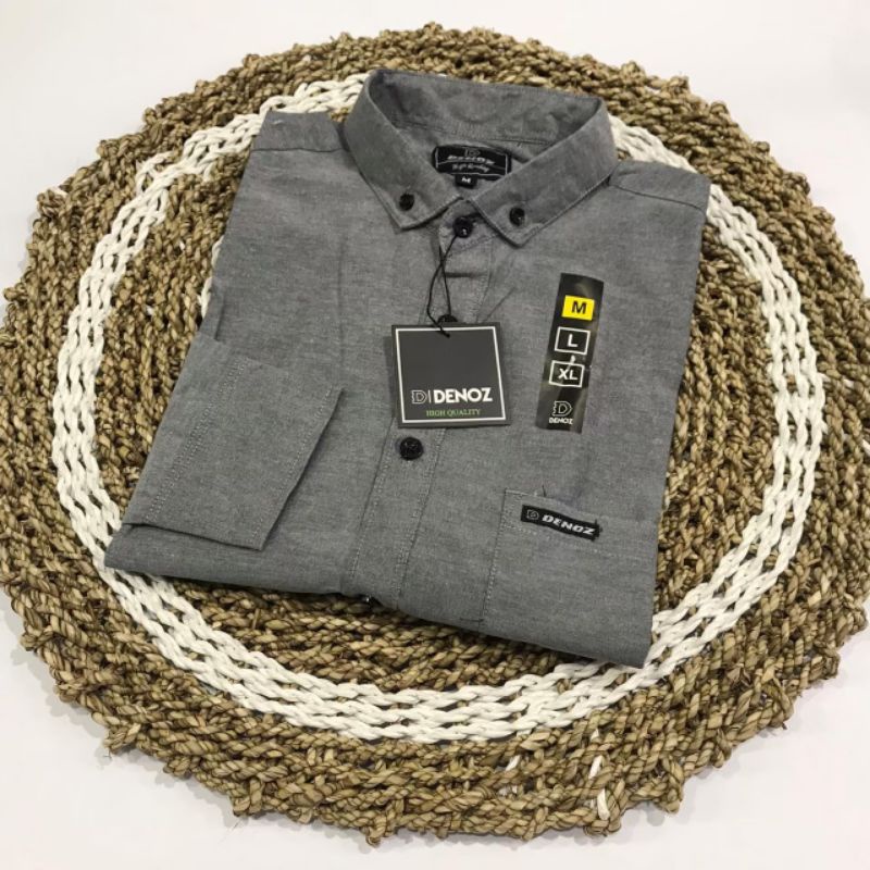 kemeja polos lengan PANJANG OXFORD hem slimfit polos pria pilihan warna ABU/TOSCA/MERAH/PINK/ELEGAN.