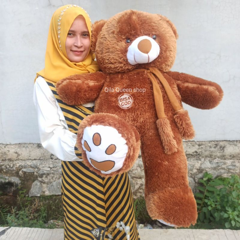 boneka TEDDY BEAR JUMBO TELAPAK ISTIMEWA 90CM