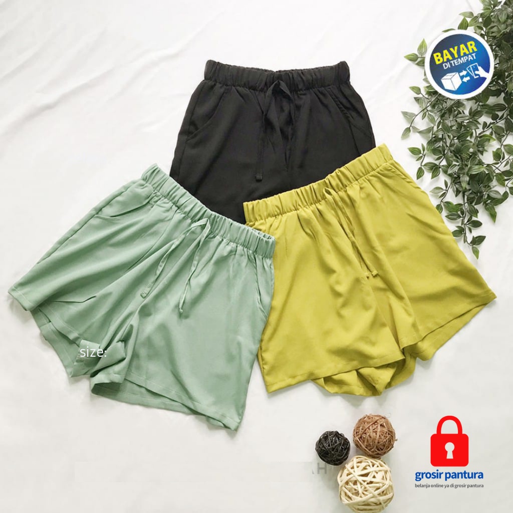Hot Pants Celana Pendek Santai Wanita Remaja Sexy Bahan Moscrape All Size Fit To XL