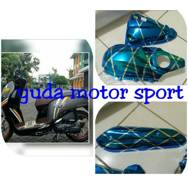 Variasi scoopy esp blue xxx tutup / cover cvt scoopy esp tutup knalpot scoopy esp