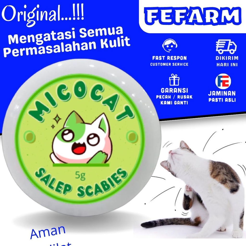 SALEP SCABIES Obat Jamur Scabies Gudik Oles Kucing Anjing Kelinci Hamster AMPUH MURAH MICOCAT FEFARM