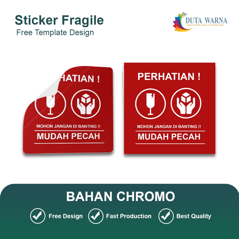 

STICKER FRAGILE / STIKER PECAH BELAH CHROMO