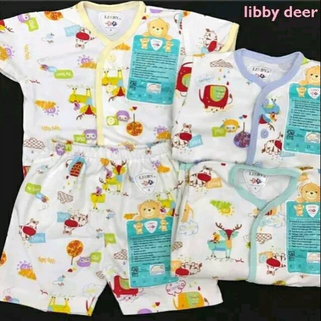 Libby Setelan Pendek SML Kecil 6-18 Bulan Pakaian Bayi Libby