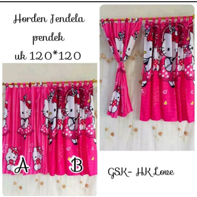 Gorden Tirai Jendela Pendek Kamar Tidur Dan Ruang Tamu Hello Kitty Keropi Tayo Karakter Anak Minimal