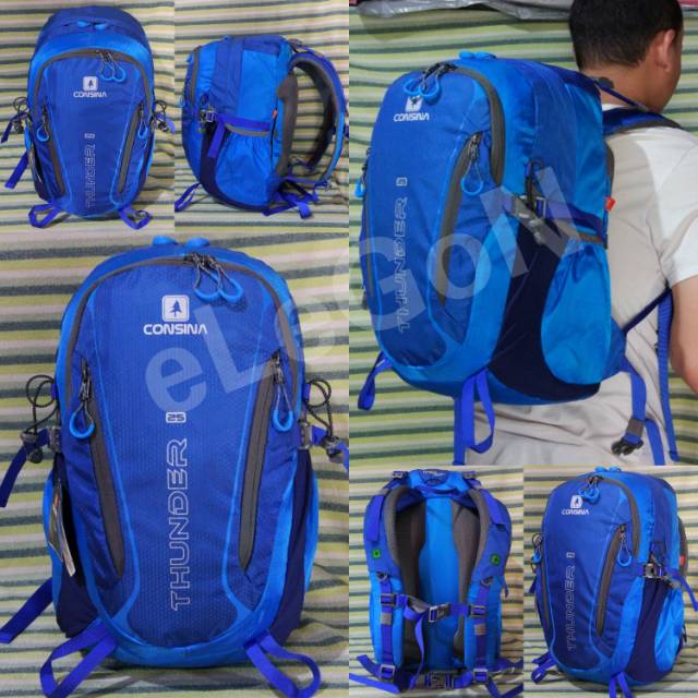 Bodypack Daypack Tas Ransel Consina Thunder Biru 30L Ori Resmi Free Raincover