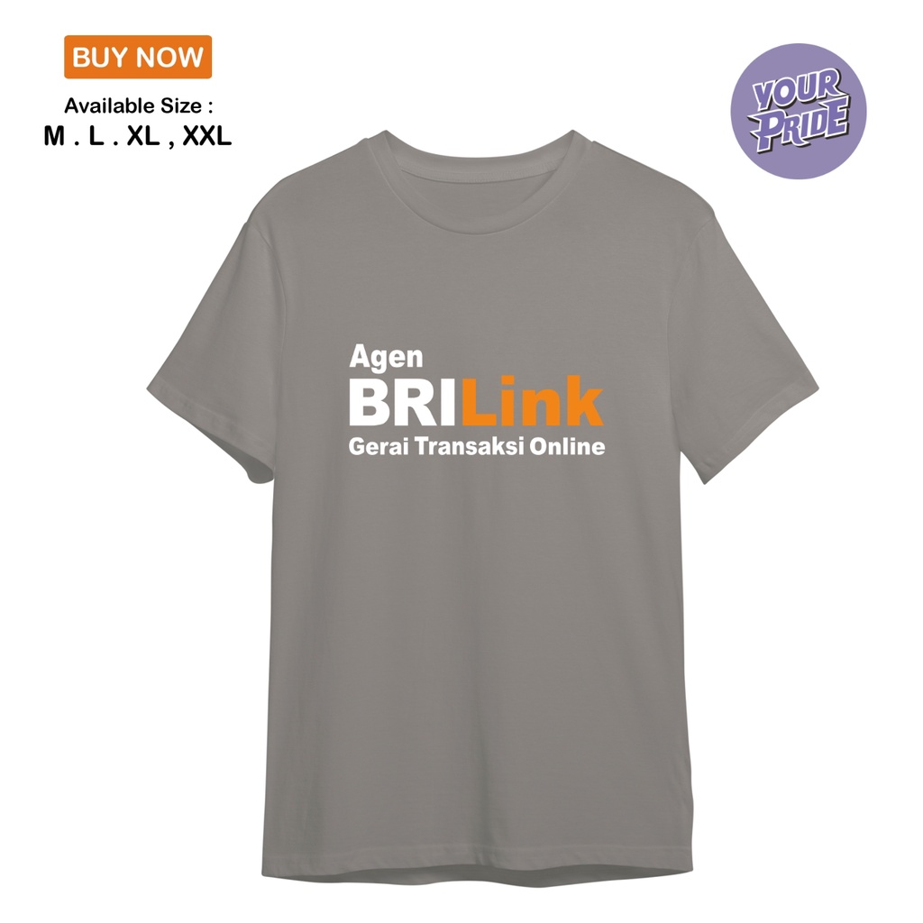 Baju Kaos Agen BRI Link Pendek Katun Combed 30s Adem