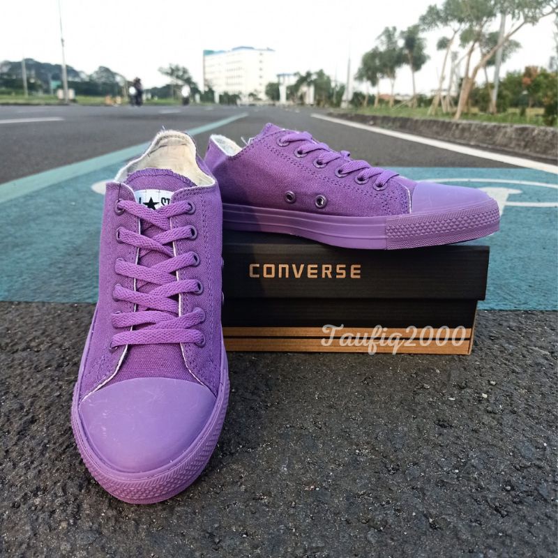 TERBARU!! Sepatu Sneakers Converse All Star Violet Full Ungu + Box Converse