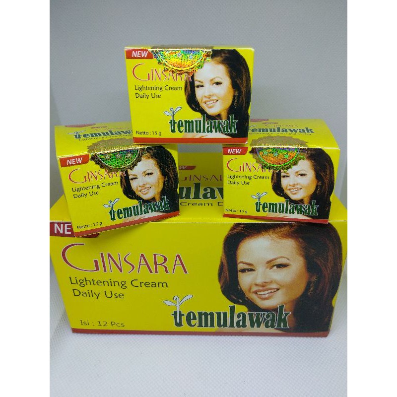 [PER PCS] NEW GINSARA TEMULAWAK LIGHTENING CREAM ORIGINAL BPOM / CREAM TEMULAWAK POT KACA