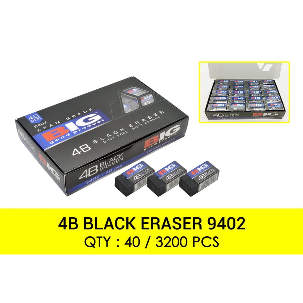 

1 PACK STIP HITAM KECIL BIG / PENGHAPUS B40 9402 HITAM BIG/ ERASER (R-1134)