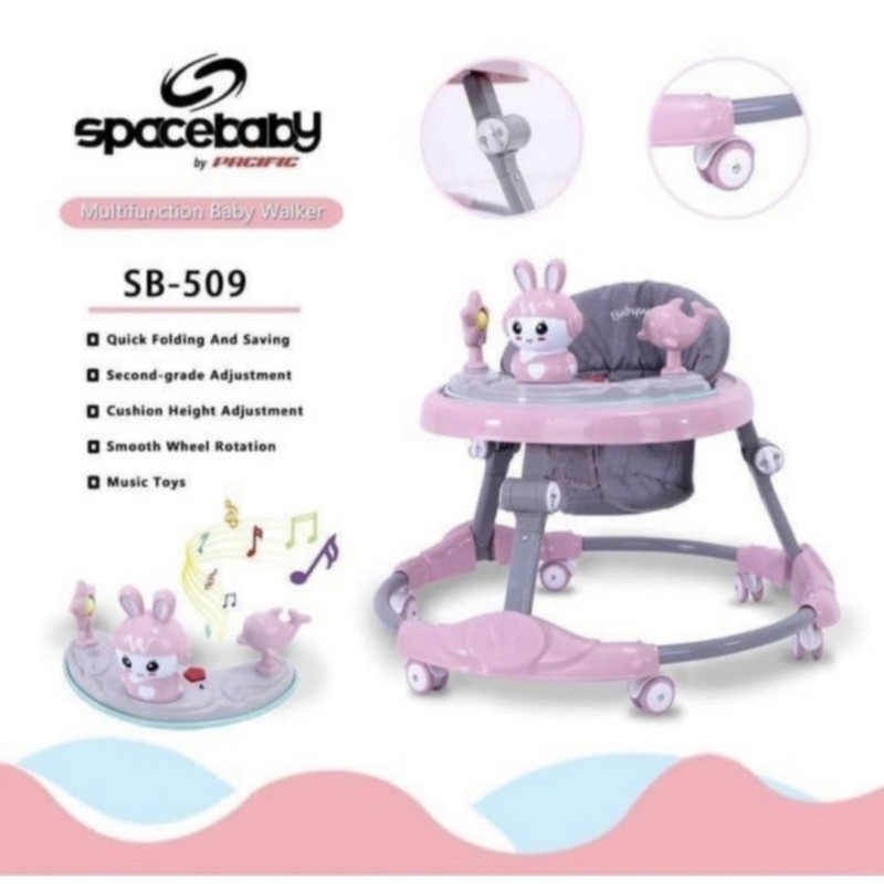 Alat Belajar Jalan Anak Bayi SB 509 Baby Walker Spacebaby SB509 Rabbit Kelinci SB505 SB506 SB507 SB511 SB513 Babywalker Space Baby SB 505 SB 506 SB 507 SB 511 SB 513