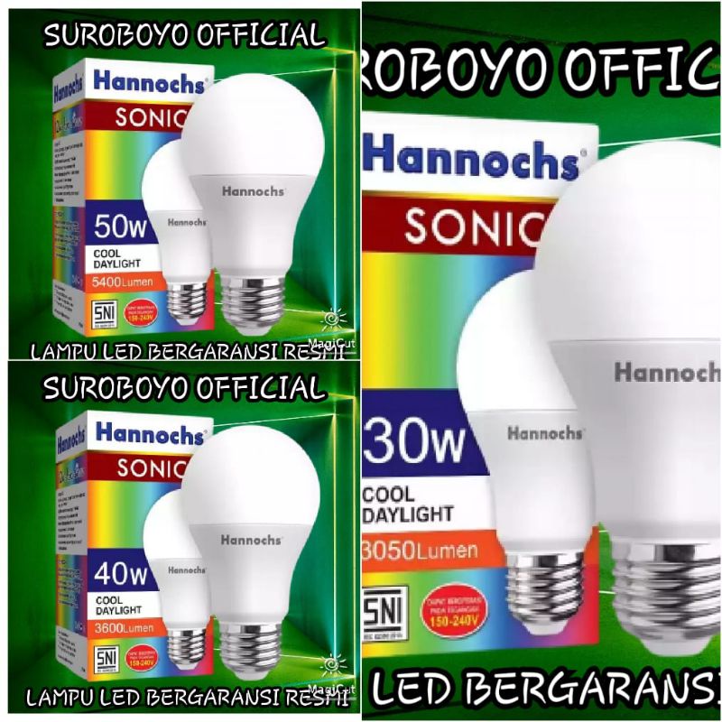 LAMPU LED BULB HANNOCHS SONIC 50 WATT/LAMPU BOHLAM HANNOCHS SONIC/HANNOCHS LED SONIC