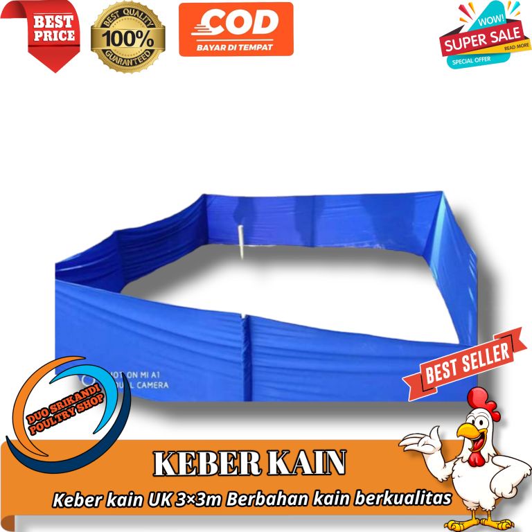 Geber KAIN 3 x 3 meter - keber kain laga ayam