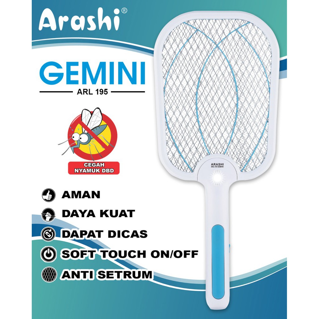 ARASHI RAKET NYAMUK ARL 195 GEMINI