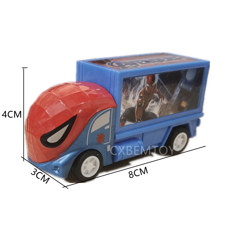 1pc Mainan Mobil Truk Pull-back Model Avengers / Captain America / Hulk / Ironman / Spiderman Untuk Anak Laki-Laki