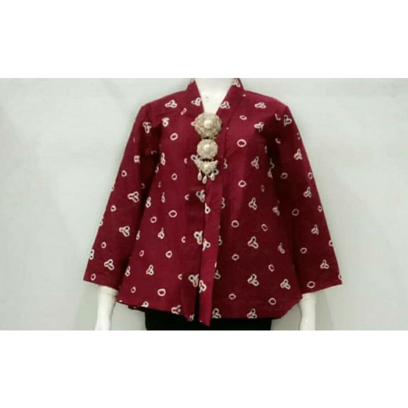 blouse atasan batik jumputan solo untuk kerja kantoran