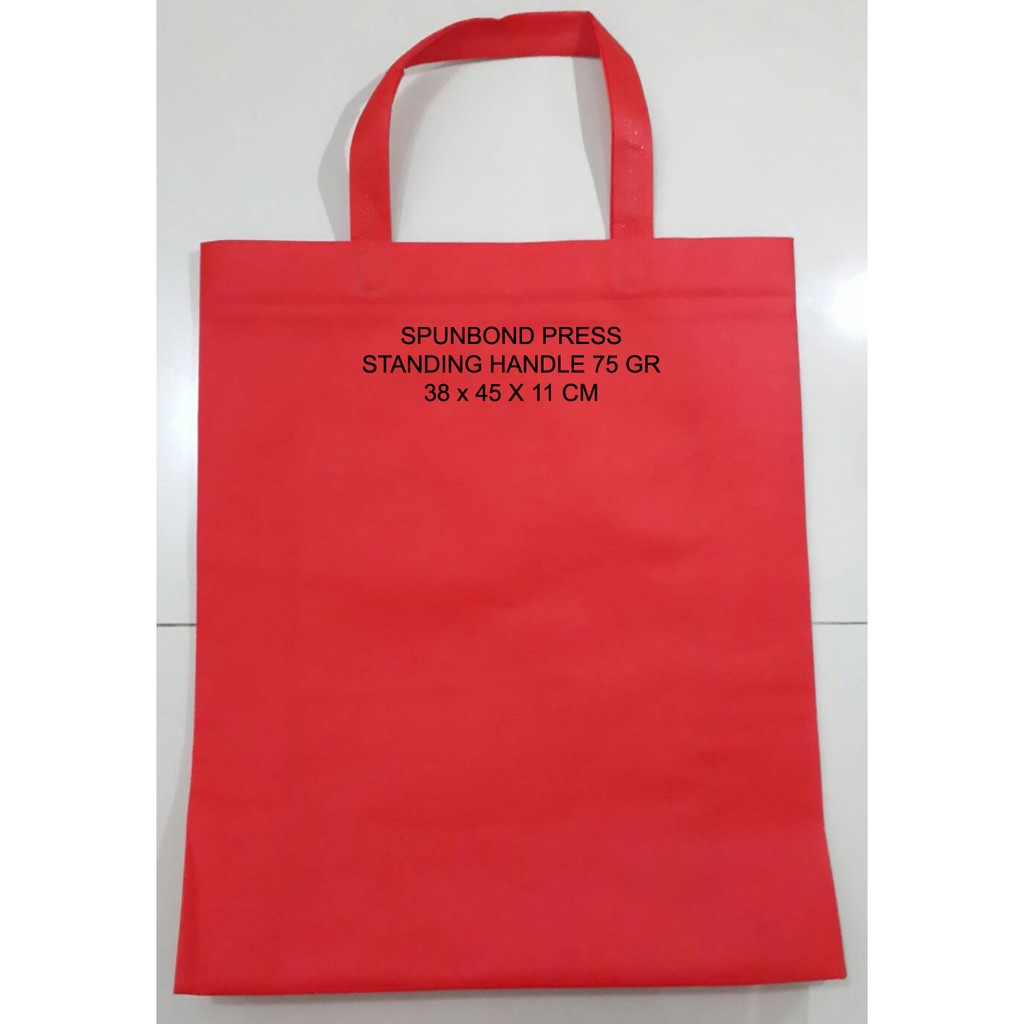 

[LUSIN] Tas Kain Press Spunbond 75 gsm Standing Handle Polos Uk 38 x 45 x 11 cm