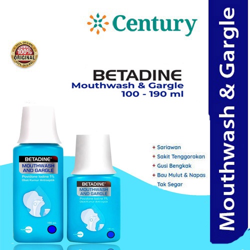 Betadine Mouthwash & Gargle/Betadine Kumur 190 ml/Betadine Gargle/Betadine Kumur 100 ml