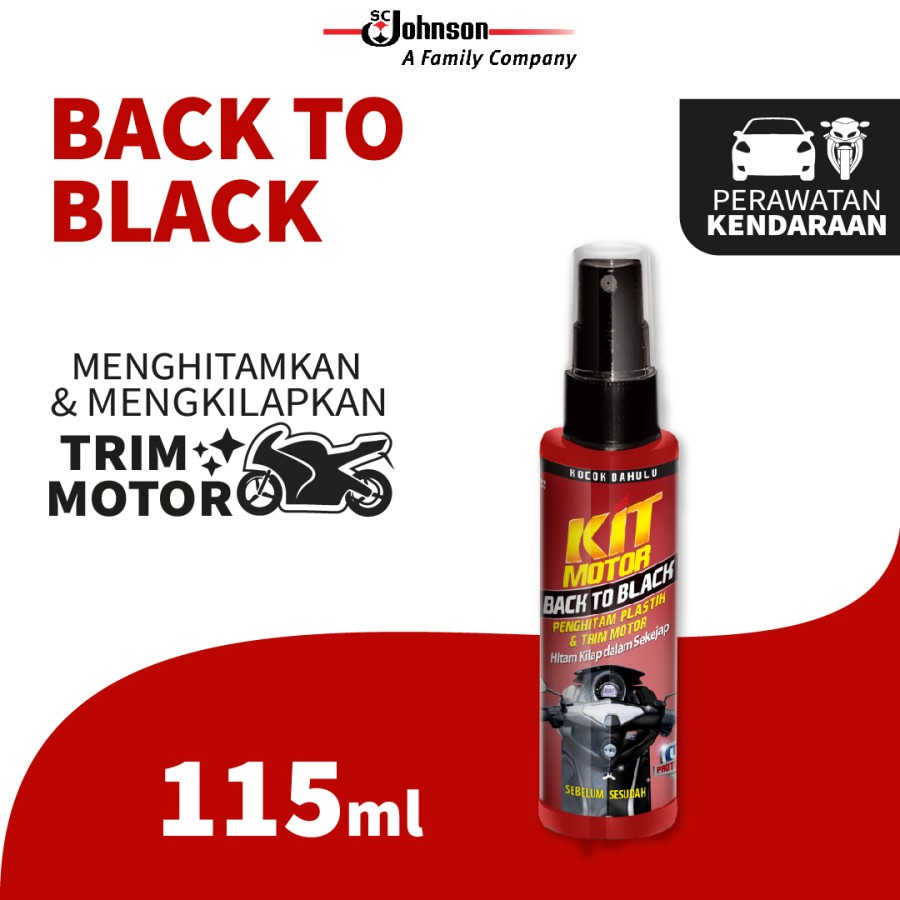 Kit Motor Back to Black 115 ml menghitamkan plastik / karet / trim