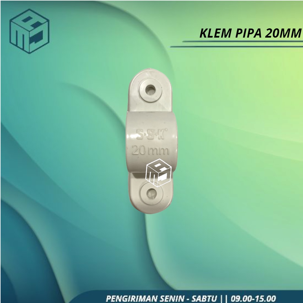 Klem Clamp Pipa PVC Conduit Listrik Plastik Putih Clipsal ukuran MURAH