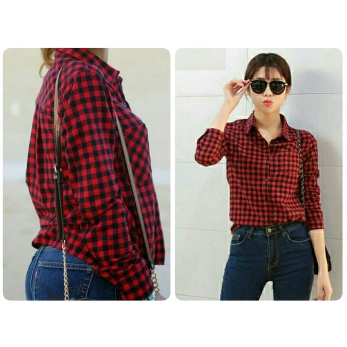 Grosir fashion wanita  [Kemeja foxy MP VE]Kemeja wanita katun marron