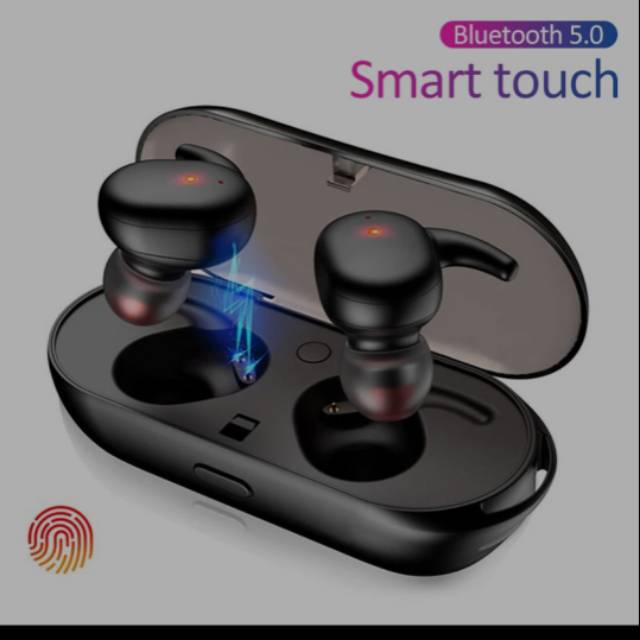 TWS4 Sidik jari touch bluetooth Earphone 3D HD stres Nirkabel handphone Hedset dengan mic