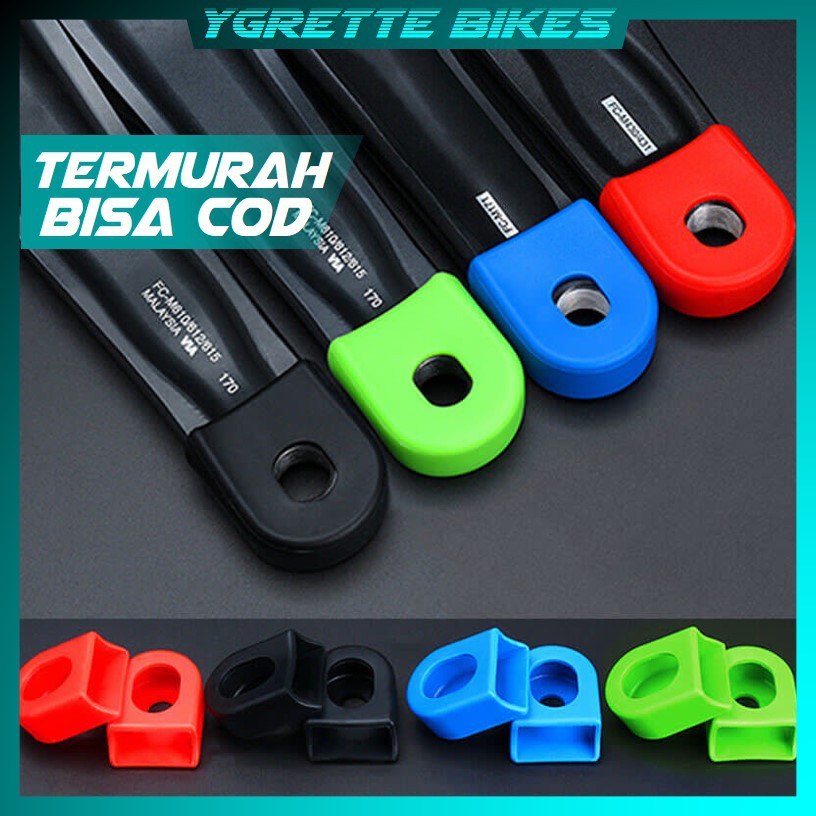 YGRETTE - 2pcs sepasang CRANK ARM COVER tutup pelindung lengan ayun pedal bahan silikon silicone